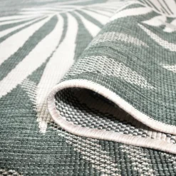UNAMOURDETAPIS - Tapis extérieur, kilim reversible 160x230 lyn2 am reversible vert et crème