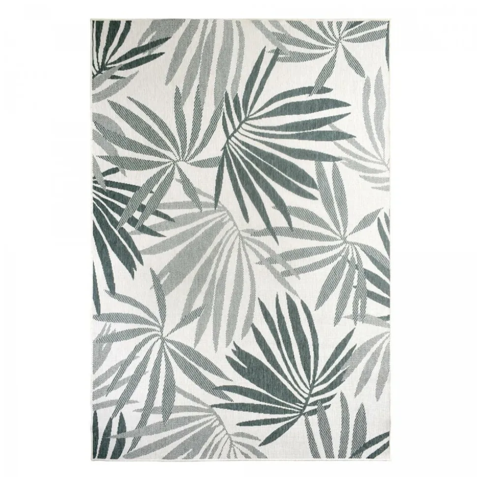 UNAMOURDETAPIS - Tapis extérieur, kilim reversible 160x230 lyn2 am reversible vert et crème