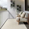 UNAMOURDETAPIS - Tapis extérieur, kilim reversible 200x290 bc reversible jaune et crème