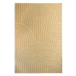 UNAMOURDETAPIS - Tapis extérieur, kilim reversible 200x290 bc reversible jaune et crème