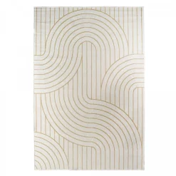 UNAMOURDETAPIS - Tapis extérieur, kilim reversible 120x170 bc reversible jaune et crème