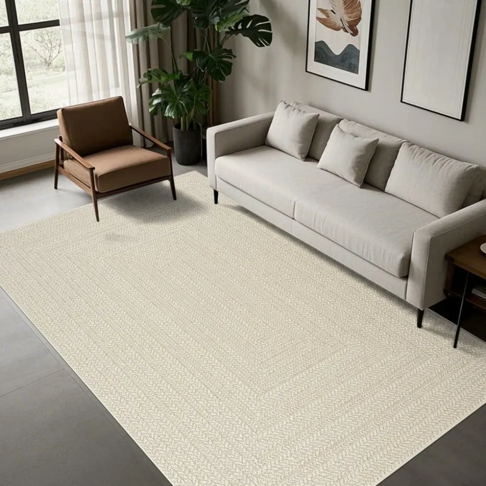 UNAMOURDETAPIS - Tapis extérieur intérieur 200x290 lyn13 rezy aspect jute ton sur ton