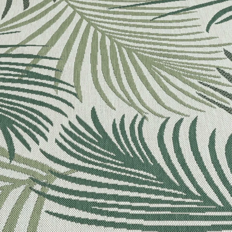 UNAMOURDETAPIS - Tapis extérieur 160x220 tissé kilim vert et vert clair greenleaf