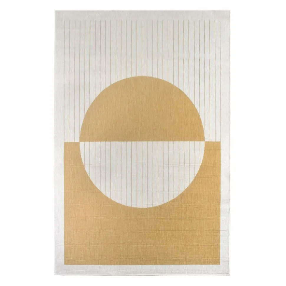 UNAMOURDETAPIS - Tapis extérieur, kilim reversible 160x230 lyn2 aq reversible jaune