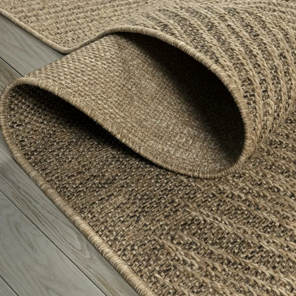 UNAMOURDETAPIS - Tapis extérieur intérieur 80x250 lyn13 reza aspect jute motif feuilles