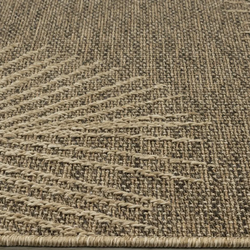 UNAMOURDETAPIS - Tapis extérieur intérieur 80x250 lyn13 reza aspect jute motif feuilles