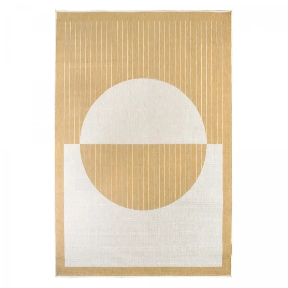 UNAMOURDETAPIS - Tapis extérieur, kilim reversible 200x290 lyn2 aq reversible jaune