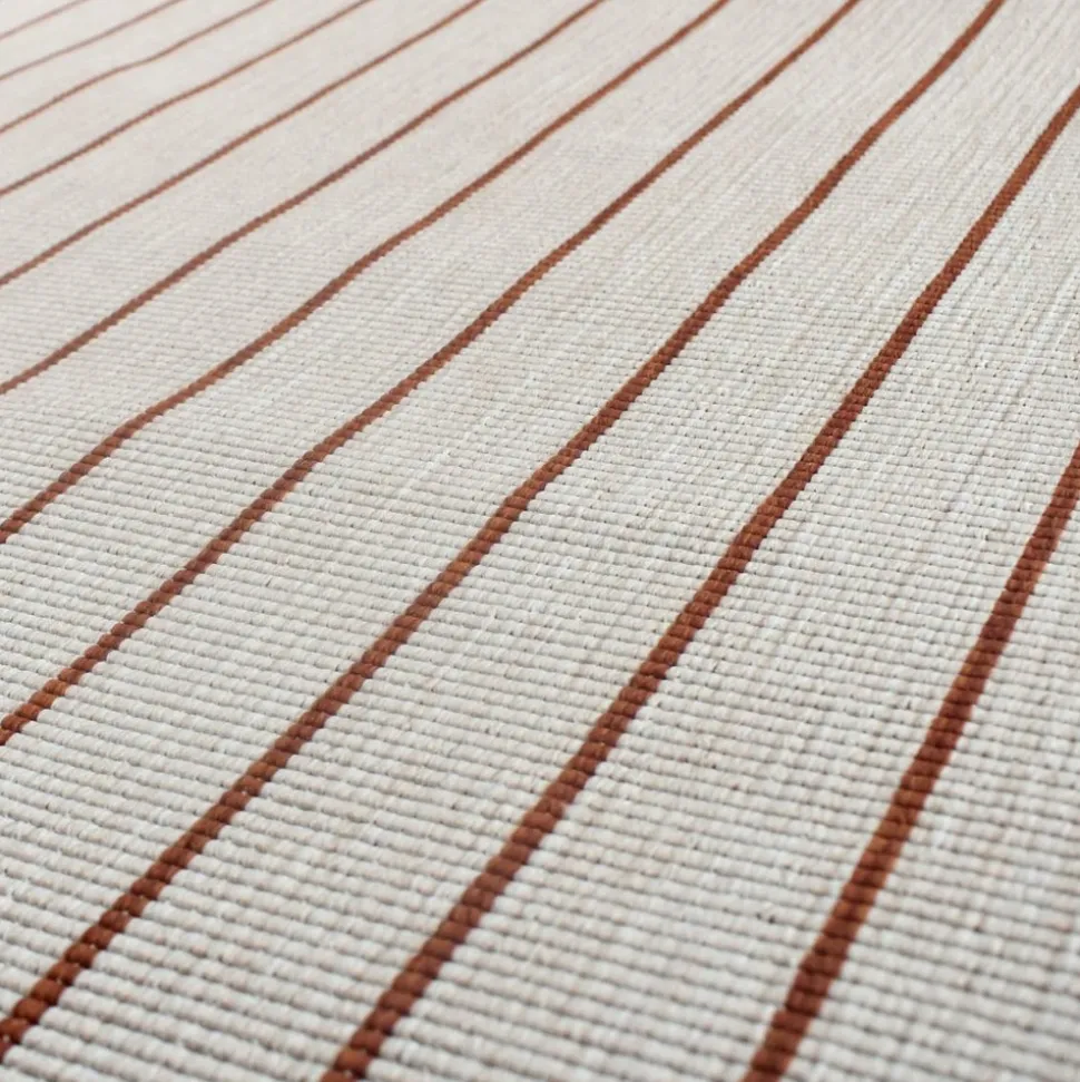 UNAMOURDETAPIS - Tapis extérieur, kilim reversible 120x170 an reversible terracota et crème