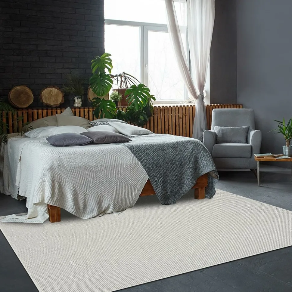 UNAMOURDETAPIS - Tapis extérieur 120x170 tissé kilim crème extuni