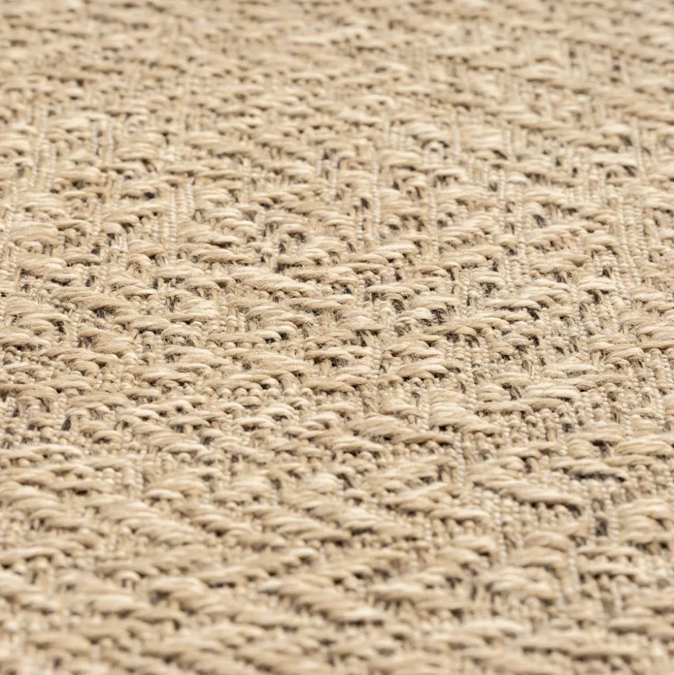 UNAMOURDETAPIS - Tapis extérieur intérieur 140x200 lyn13 rezy aspect jute motif rond ton sur ton