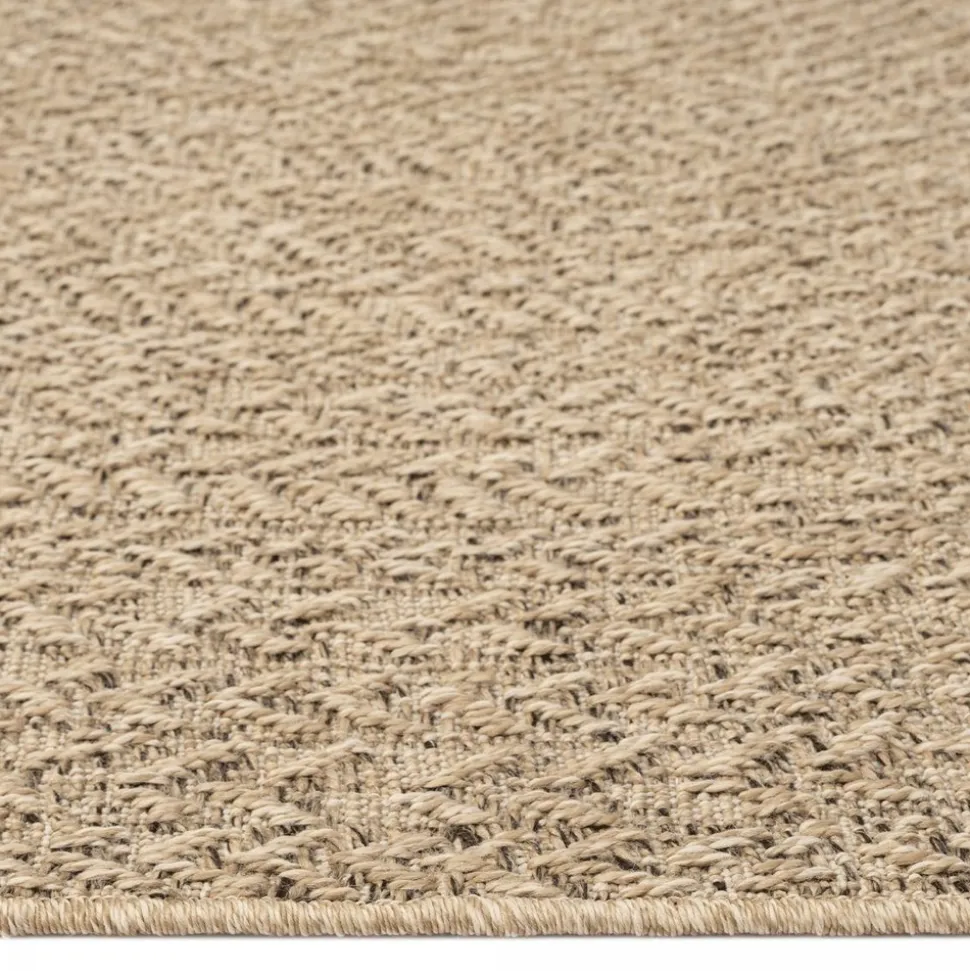 UNAMOURDETAPIS - Tapis extérieur intérieur 140x200 lyn13 rezy aspect jute motif rond ton sur ton