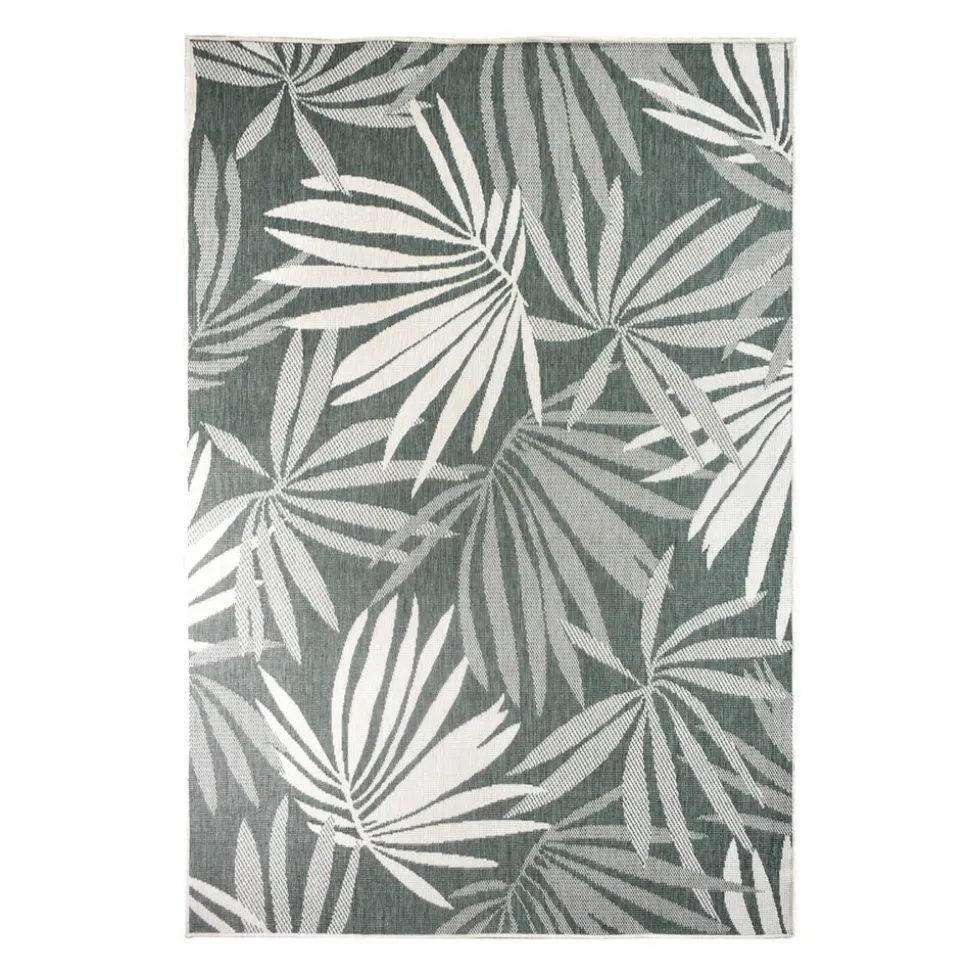 UNAMOURDETAPIS - Tapis extérieur, kilim reversible 160x230 ag reversible vert et crème
