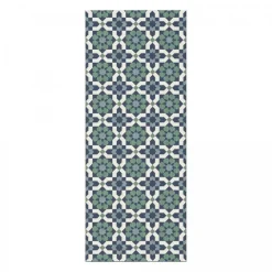 UNAMOURDETAPIS - Tapis extérieur 80x200 tissé kilim vert et bleu casada 14