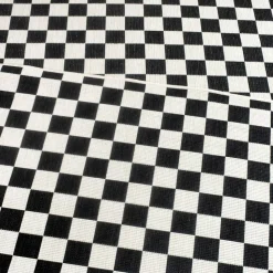 UNAMOURDETAPIS - Tapis extérieur, kilim reversible 160x230 motif damier lyn2 x reversible noir et blanc