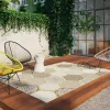 UNAMOURDETAPIS - Tapis extérieur 160x230 tissé kilim beige et jaune luxora 2