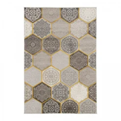 UNAMOURDETAPIS - Tapis extérieur 160x230 tissé kilim beige et jaune luxora 2