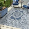 UNAMOURDETAPIS - Tapis extérieur, kilim reversible 200x290 lyn2 o reversible bleu et blanc
