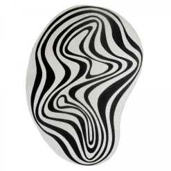 UNAMOURDETAPIS - Tapis rond d'extérieur, kilim reversible 160x230 lyn2 w reversible noir et blanc