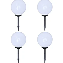 VIDAXL - 4 pcs lampes d'allée d'extérieur à led 30 cm et piquet au sol