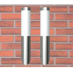 VIDAXL - Applique murale d'extérieur 2 pcs acier inoxydable
