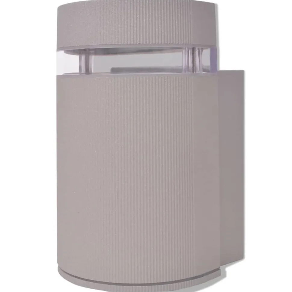 VIDAXL - Applique murale extérieure demi-cylindrique aluminium gris
