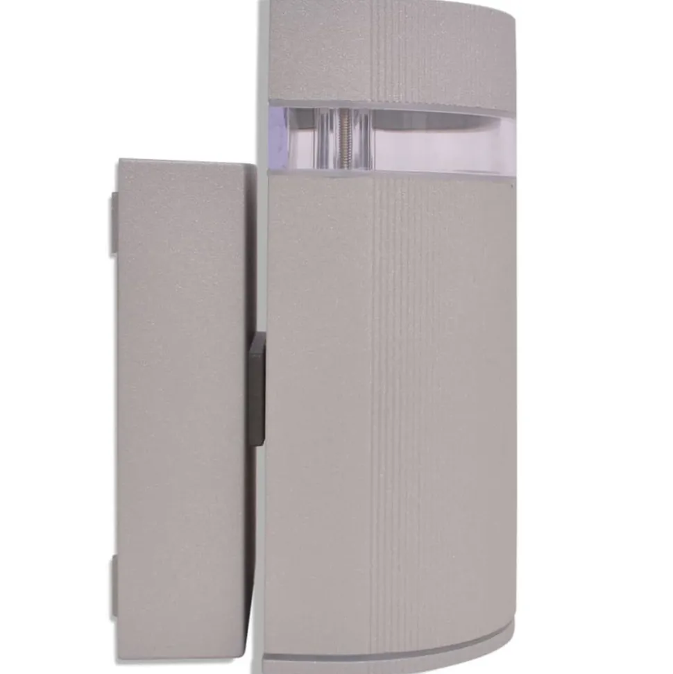 VIDAXL - Applique murale extérieure demi-cylindrique aluminium gris
