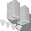 VIDAXL - Appliques murales d'extérieur 2 pcs carré vers le bas/haut