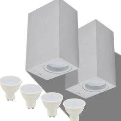 VIDAXL - Appliques murales d'extérieur 2 pcs carré vers le bas/haut