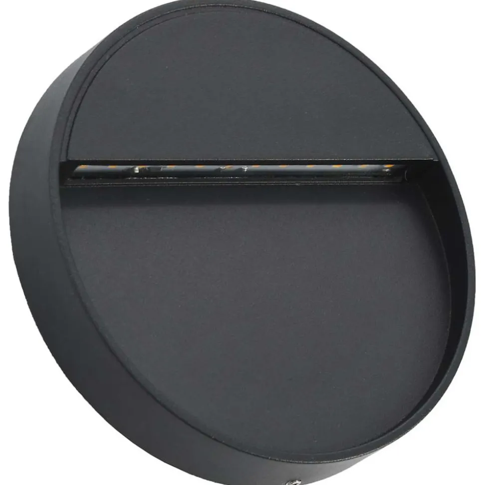 VIDAXL - Appliques murales à led d'extérieur 2 pcs 3 w noir rond