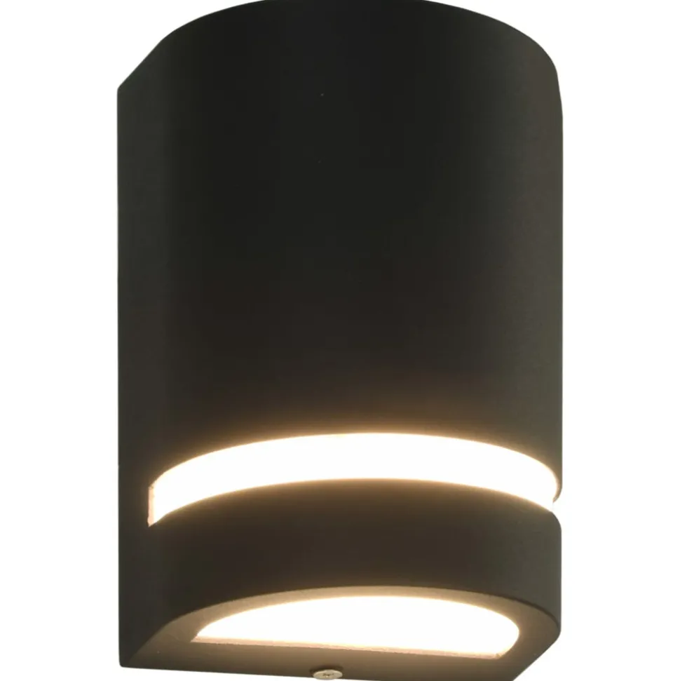 VIDAXL - Appliques murales d'extérieur 2 pcs 35 w noir demi-rond