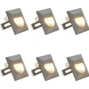 VIDAXL - Appliques murales led d'extérieur 6 pcs 5 w argenté carré