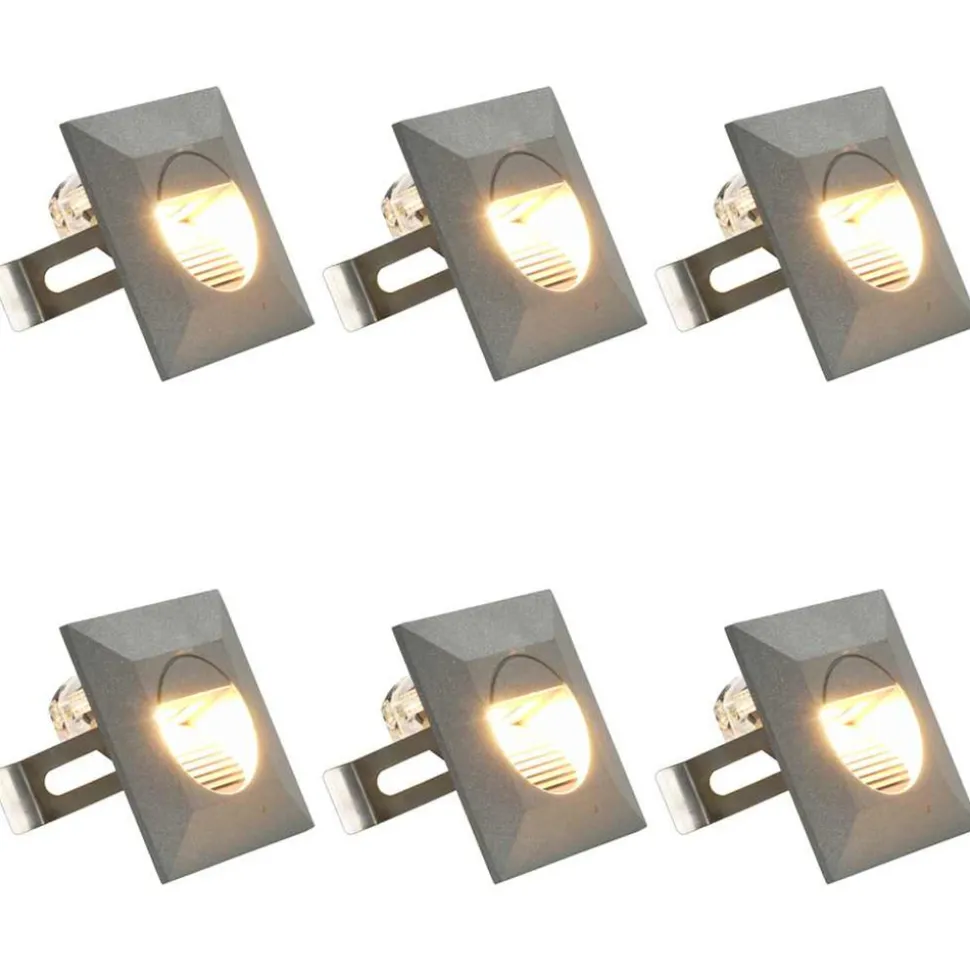 VIDAXL - Appliques murales led d'extérieur 6 pcs 5 w argenté carré