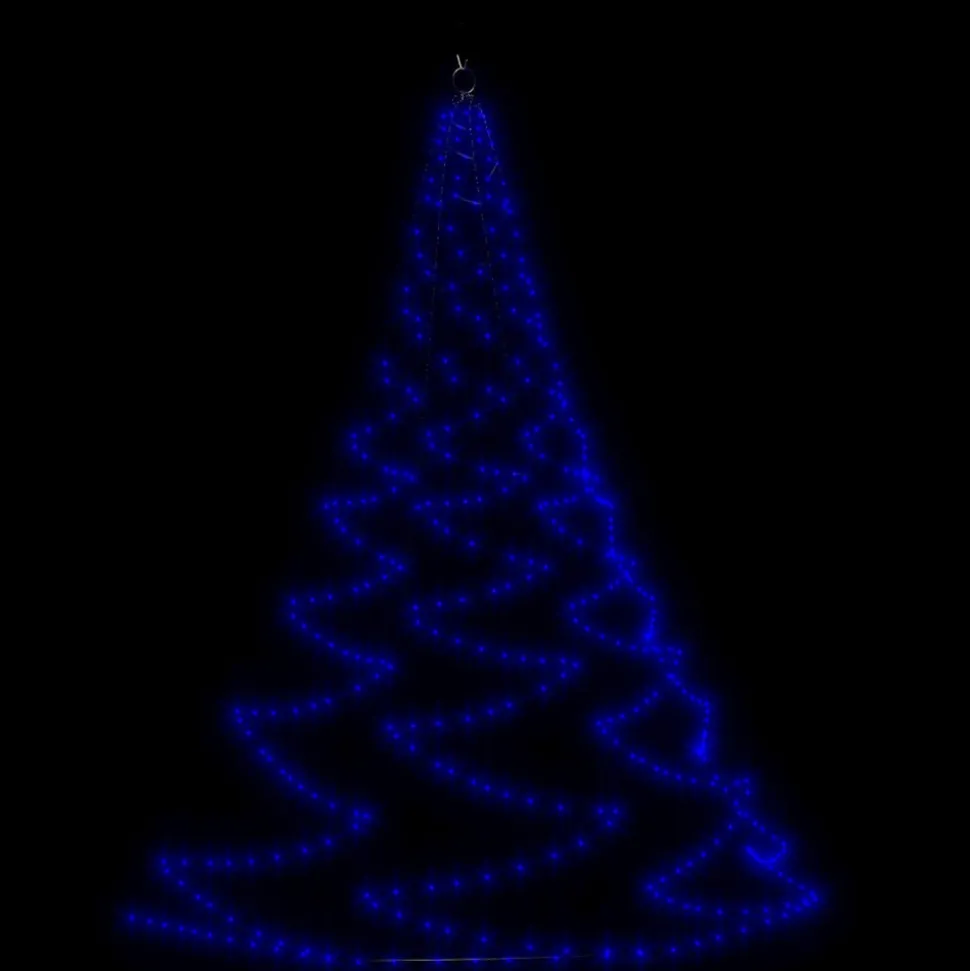 VIDAXL - Arbre mural avec crochet métallique 720 led bleu 5 m int/ext