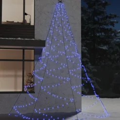 VIDAXL - Arbre mural avec crochet métallique 720 led bleu 5 m int/ext
