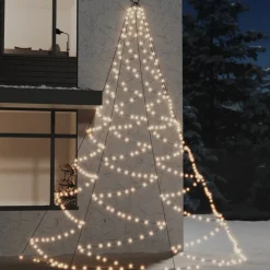 VIDAXL - Arbre mural avec crochet métallique 720 led blanc chaud 5 m