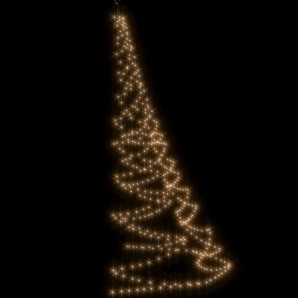 VIDAXL - Arbre mural avec crochet métallique 720 led blanc chaud 5 m
