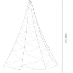 VIDAXL - Arbre mural avec crochet métallique 720 led blanc chaud 5 m