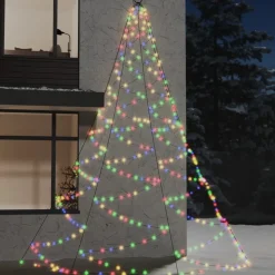 VIDAXL - Arbre mural avec crochet métallique 720 led colorées 5 m