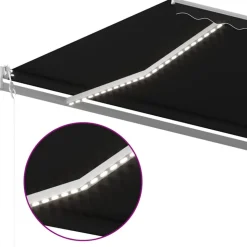 VIDAXL - Auvent automatique capteur de vent et led 600x300 cm anthracite