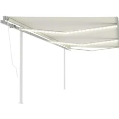 VIDAXL - Auvent automatique capteur de vent/led 6x3 m crème