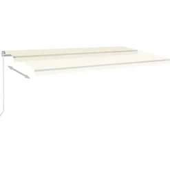 VIDAXL - Auvent automatique capteur de vent/led 6x3 m crème