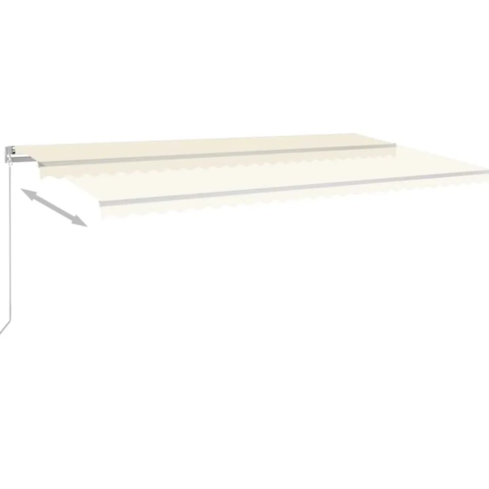 VIDAXL - Auvent automatique capteur de vent/led 6x3 m crème