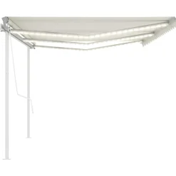 VIDAXL - Auvent automatique capteur de vent/led 6x3 m crème