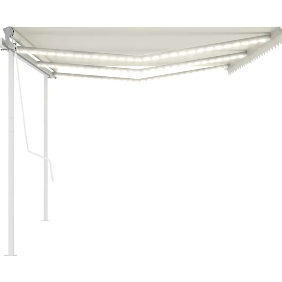 VIDAXL - Auvent automatique capteur de vent/led 6x3 m crème