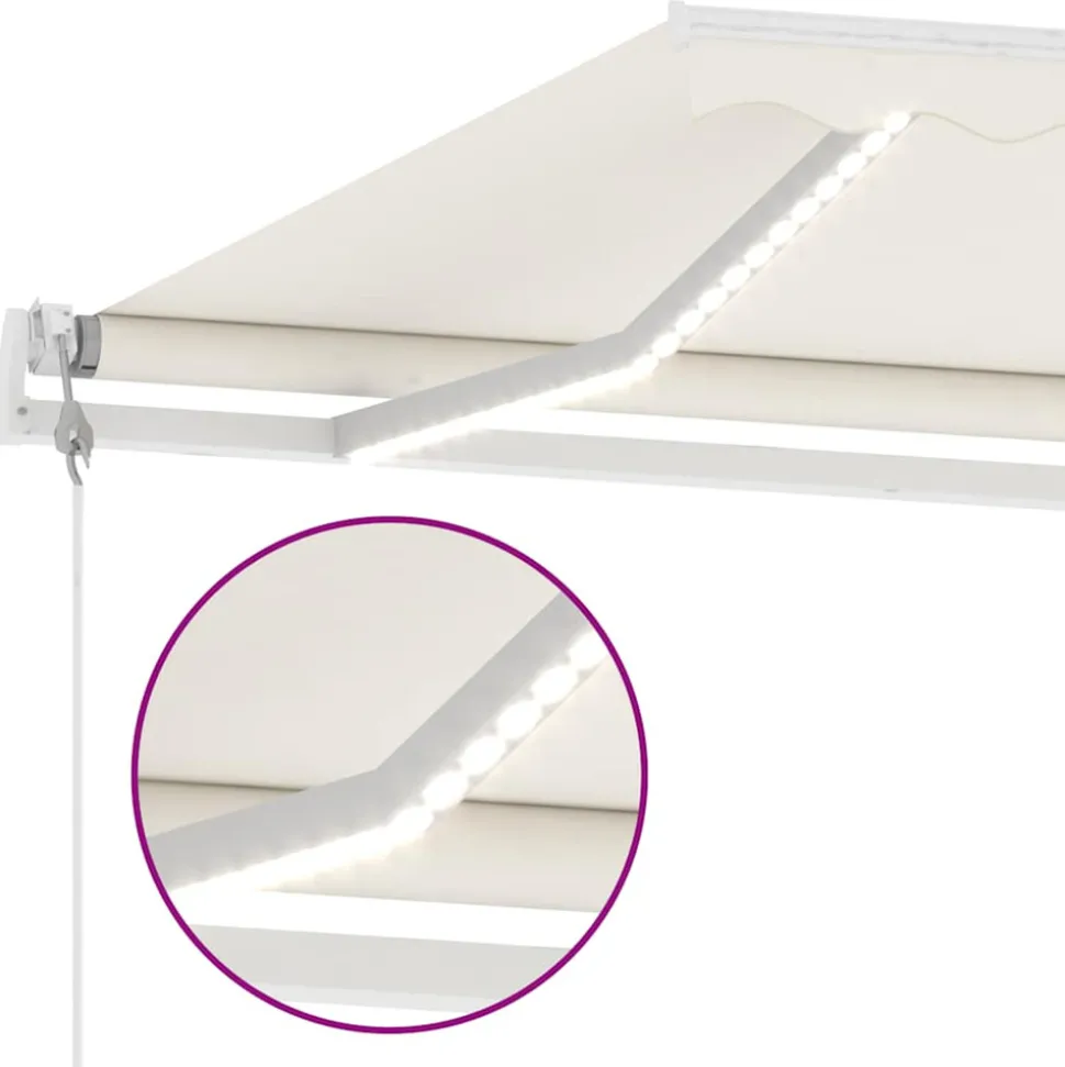 VIDAXL - Auvent automatique avec capteur de vent et led 600x300 cm crème