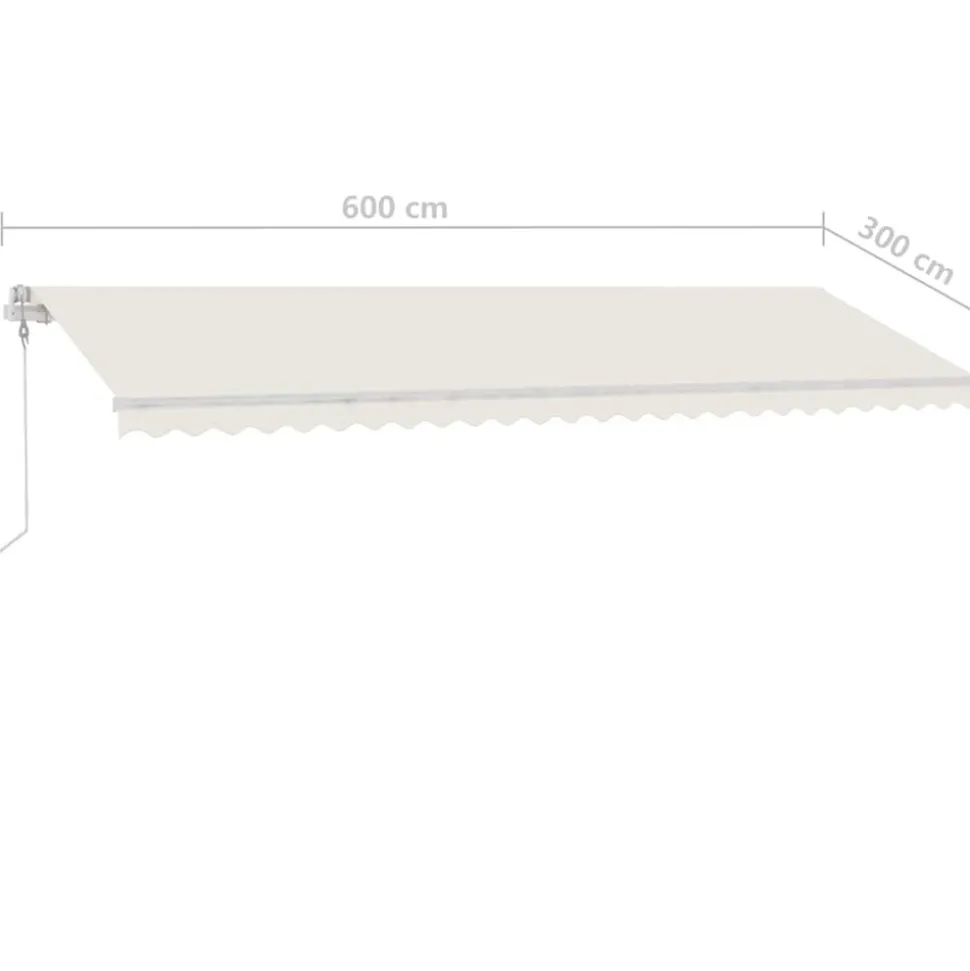 VIDAXL - Auvent automatique avec capteur de vent et led 600x300 cm crème
