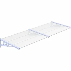 VIDAXL - Auvent de porte gris et transparent 239x90 cm polycarbonate