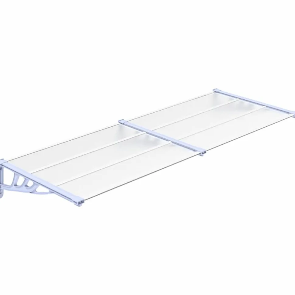 VIDAXL - Auvent de porte gris et transparent 239x90 cm polycarbonate