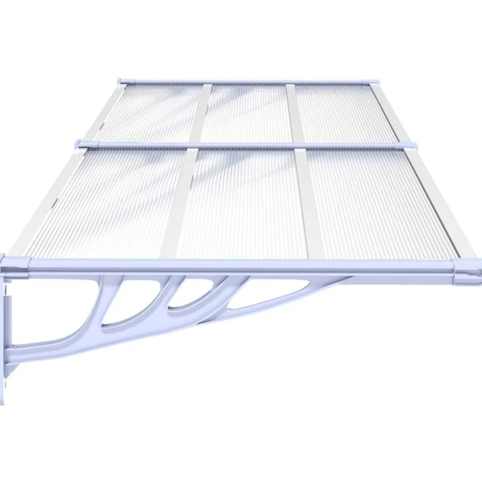 VIDAXL - Auvent de porte gris et transparent 239x90 cm polycarbonate