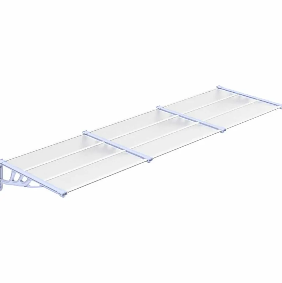 VIDAXL - Auvent de porte gris et transparent 297,5x90 cm polycarbonate
